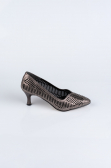 Party-Schuhe Steinbesetzt Platin MJ5152