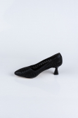 Party-Schuhe Steinbesetzt Schwarz MJ5152