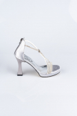 Party-Schuhe Steinbesetzt Silber MJ5155