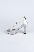 Party-Schuhe Steinbesetzt Silber MJ5155