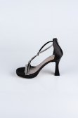 Party-Schuhe Steinbesetzt Schwarz MJ5155