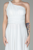 Abendkleid Lang Weiß ABU2834