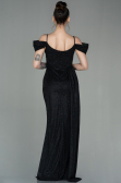 Abendkleid Lang Schwarz-Silber ABU2835