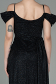 Abendkleid Lang Schwarz-Silber ABU2835
