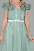 Abendkleid für Kinder Lang Minzgrün ABU2452