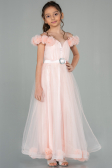 Abendkleid für Kinder Lang Lachs ABU2452
