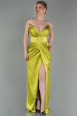 Abendkleid Lang Satin Pistaziengrün ABU2844