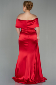 Kleider in Großen Größen Lang Satin Rot ABU2873