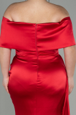 Kleider in Großen Größen Lang Satin Rot ABU2873