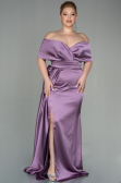 Kleider in Großen Größen Lang Satin Lavendel ABU2873