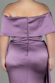 Kleider in Großen Größen Lang Satin Lavendel ABU2873