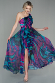 Abendkleid Lang Chiffon Fuchsie ABU2882