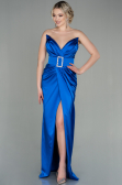 Abendkleid Lang Satin Sächsischblau ABU2844