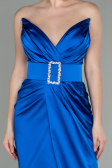 Abendkleid Lang Satin Sächsischblau ABU2844
