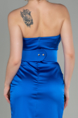 Abendkleid Lang Satin Sächsischblau ABU2844