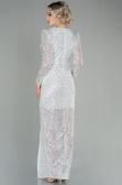 Abendkleid Lang Schuppig Beige ABU2859