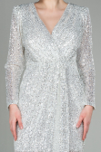 Abendkleid Lang Schuppig Beige ABU2859