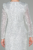 Abendkleid Lang Schuppig Beige ABU2859