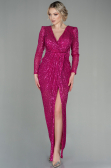 Abendkleid Lang Schuppig Fuchsie ABU2859