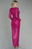 Abendkleid Lang Schuppig Fuchsie ABU2859