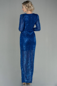 Abendkleid Lang Schuppig Sächsischblau ABU2859