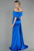 Abendkleid Lang Satin Sächsischblau ABU2893