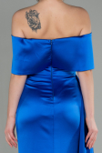 Abendkleid Lang Satin Sächsischblau ABU2893