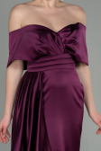 Abendkleid Lang Satin Kirschrot ABU2893