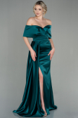 Abendkleid Lang Satin Smaragdgrün ABU2893
