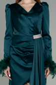 Partykleid Kurz Satin Smaragdgrün ABU2902