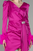 Partykleid Kurz Satin Fuchsie ABU2902