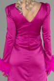 Partykleid Kurz Satin Fuchsie ABU2902