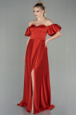 Abschlusskleid Lang Satin Ziegelrot ABU2917