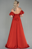 Abschlusskleid Lang Satin Ziegelrot ABU2917