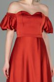 Abschlusskleid Lang Satin Ziegelrot ABU2917