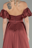 Abschlusskleid Lang Satin Zimtfarben ABU2917