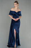 Abendkleid Lang Satin Marineblau ABU2893