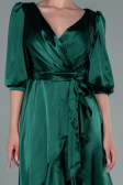 Partykleid Midi Satin Smaragdgrün ABK1409