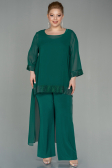 Smaragdgrün Abendkleid Chiffon Lang ABT083