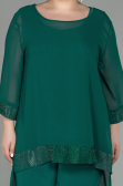 Smaragdgrün Abendkleid Chiffon Lang ABT083