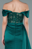 Abendkleid Lang Satin Smaragdgrün ABU2374