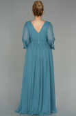 Kleider in Großen Größen Lang Chiffon Türkis ABU1988