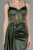 Abendkleid Lang Satin Khaki ABU2130