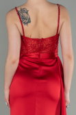 Abendkleid Lang Satin Rot ABU2130
