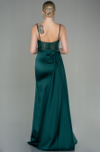 Smaragdgrün Abendkleid Satin Lang ABU2130