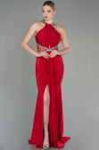 Abendkleid im Meerjungfrau-Stil Lang Rot ABU2940