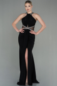 Abendkleid im Meerjungfrau-Stil Lang Schwarz ABU2940