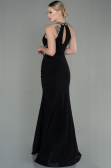 Abendkleid im Meerjungfrau-Stil Lang Schwarz ABU2940