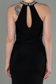 Abendkleid im Meerjungfrau-Stil Lang Schwarz ABU2940