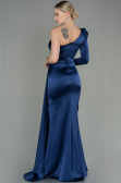 Abendkleid Lang Satin Marineblau ABU2676